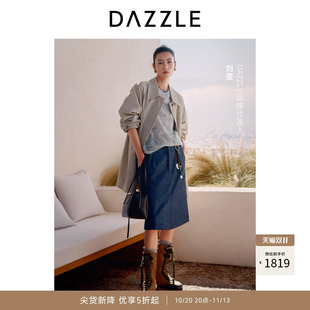 【刘雯同款】DAZZLE 地素奥莱风衣女2026年春季浅卡其色外套