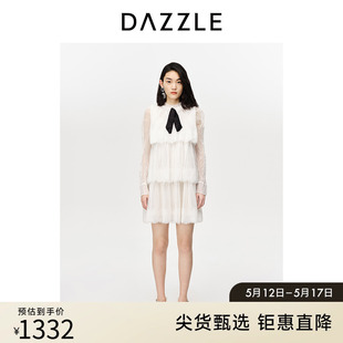 白色连衣裙礼服公主裙子女 DAZZLE地素奥莱 仙女温柔长袖