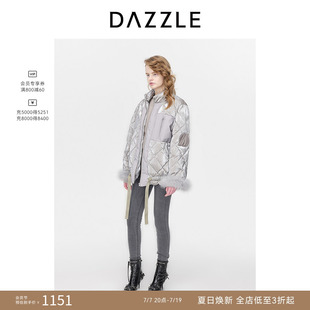 【奥莱】DAZZLE地素奥莱羽绒夹克冬复古拼接中长款羽绒服女
