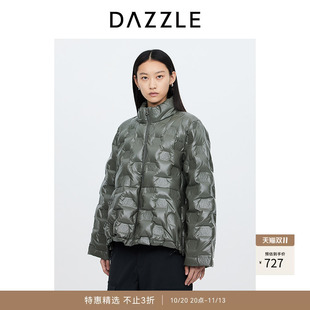 【奥莱】DAZZLE地素奥莱 羽绒服女秋冬立领简约短款压花外套