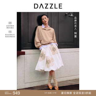 【刘雯同款】DAZZLE 地素奥莱半裙春时钟花印花蓬蓬半裙