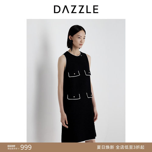 DAZZLE 地素奥莱毛衫连衣裙2025年夏季针织无袖连衣裙