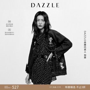 刘雯同款DAZZLE地素奥莱早春法式气质波点刺绣连衣裙初恋