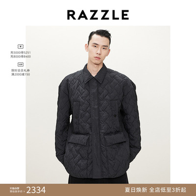 RAZZLE地素奥莱 男装黑色2025春季编织绗缝棉服