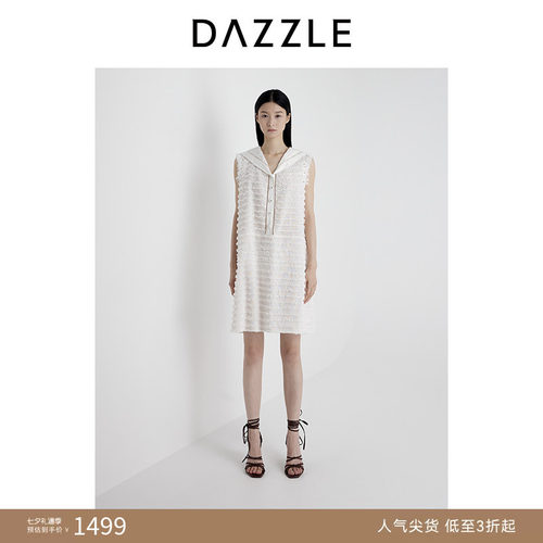 DAZZLE 地素奥莱连衣裙2025年夏季休闲横条连衣裙