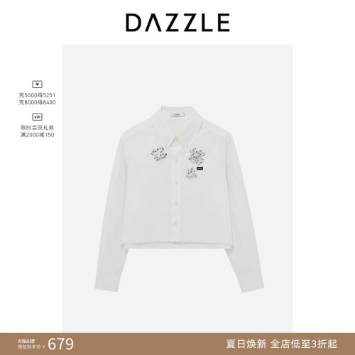 DAZZLE地素刺绣长袖衬衫