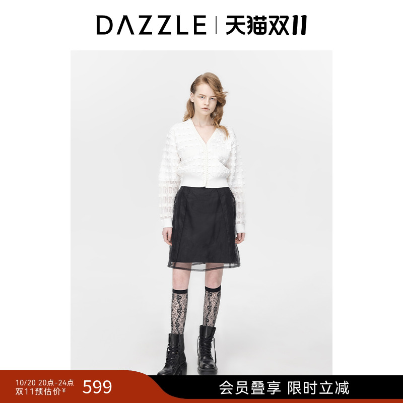 DAZZLE地素肌理针织开衫