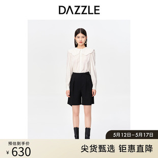 黑色羊毛混纺西装 刘雯同款 春季 女 DAZZLE地素奥莱 短裤