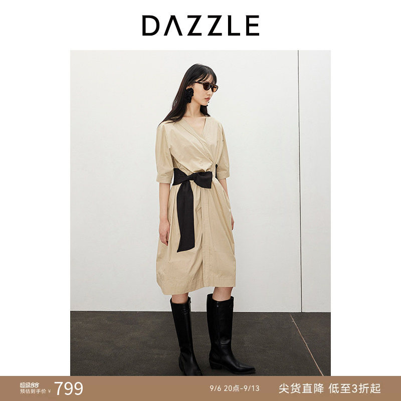 DAZZLE地素腰封衬衫连衣裙图片