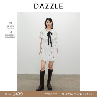 DAZZLE地素奥莱 连衣裙春夏女装绣花短裙通勤风裙子