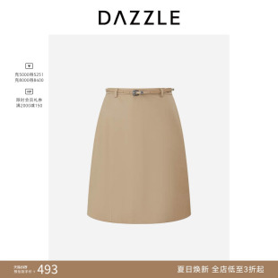 DAZZLE 地素奥莱半裙土黄色半裙