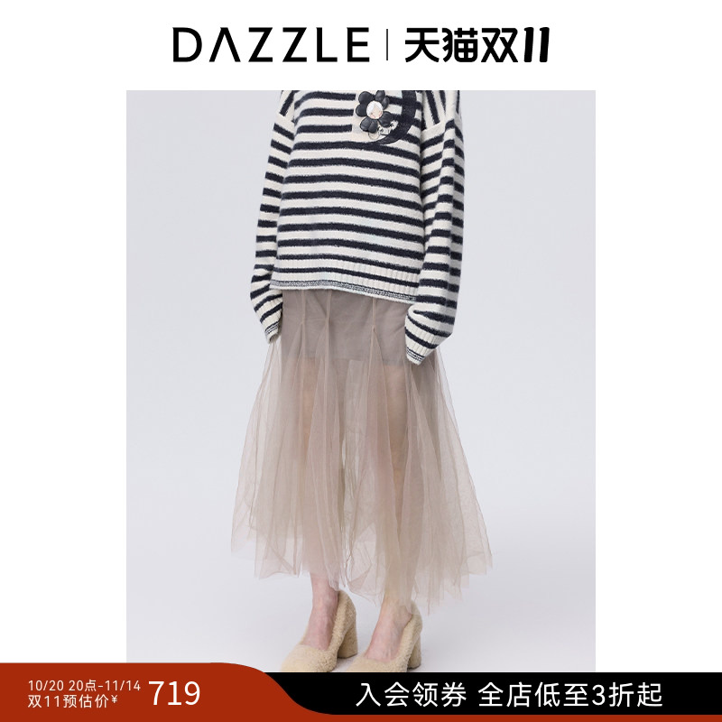 立裁网纱 提花腰头 梦幻精致