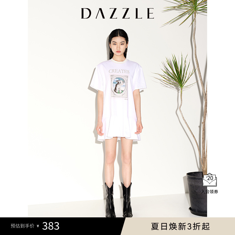 刺绣印花	T恤裙型	百搭单品