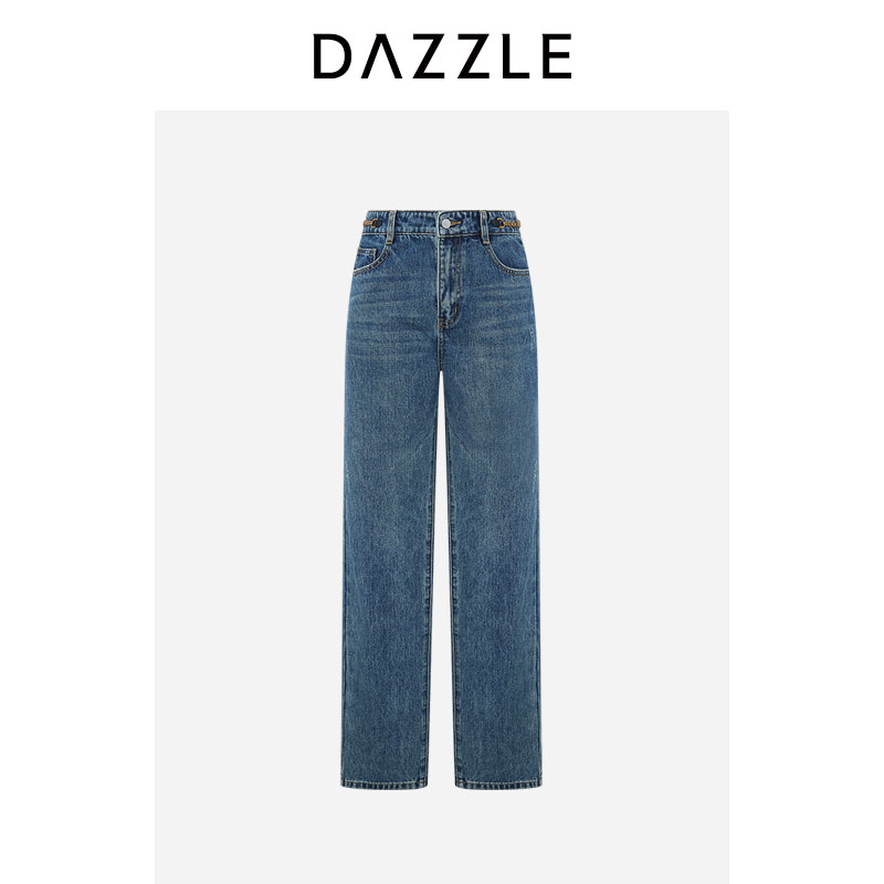 【奥莱专供】DAZZLE 地素奥莱牛仔裤蓝色牛仔裤图片