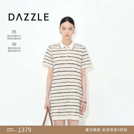 DAZZLE 地素奥莱毛衫连衣裙2025年夏季短袖连衣裙