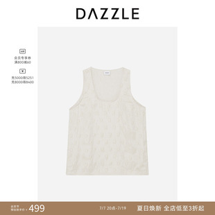 DAZZLE地素奥莱 雪纺衫秋季女装满底印花无袖背心打底上衣