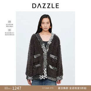 【奥莱】DAZZLE地素奥莱 短外套女装复古夹克大衣