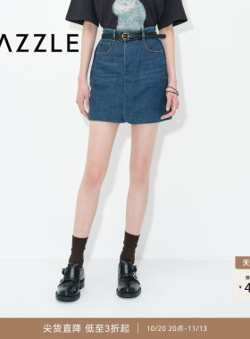 DAZZLE 地素奥莱半身裙2025年春季蓝色牛仔半裙