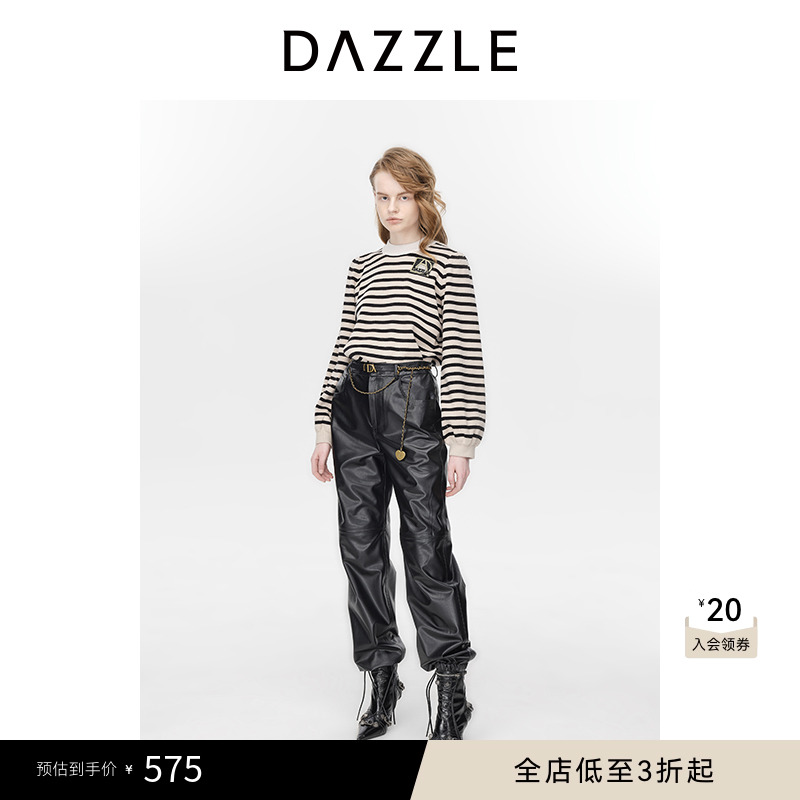 DAZZLE地素条纹长袖针织
