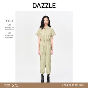 春夏工装 休闲短袖 衬衫 个性 DAZZLE地素奥莱 式 连体裤 奥莱专供