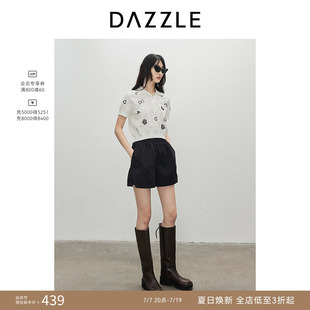DAZZLE地素奥莱 裤春夏女装字母松紧腰短裤
