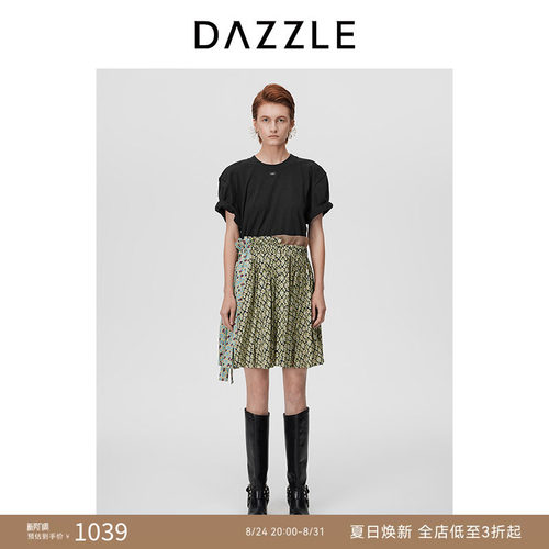 DAZZLE地素地素花布拼接连衣裙
