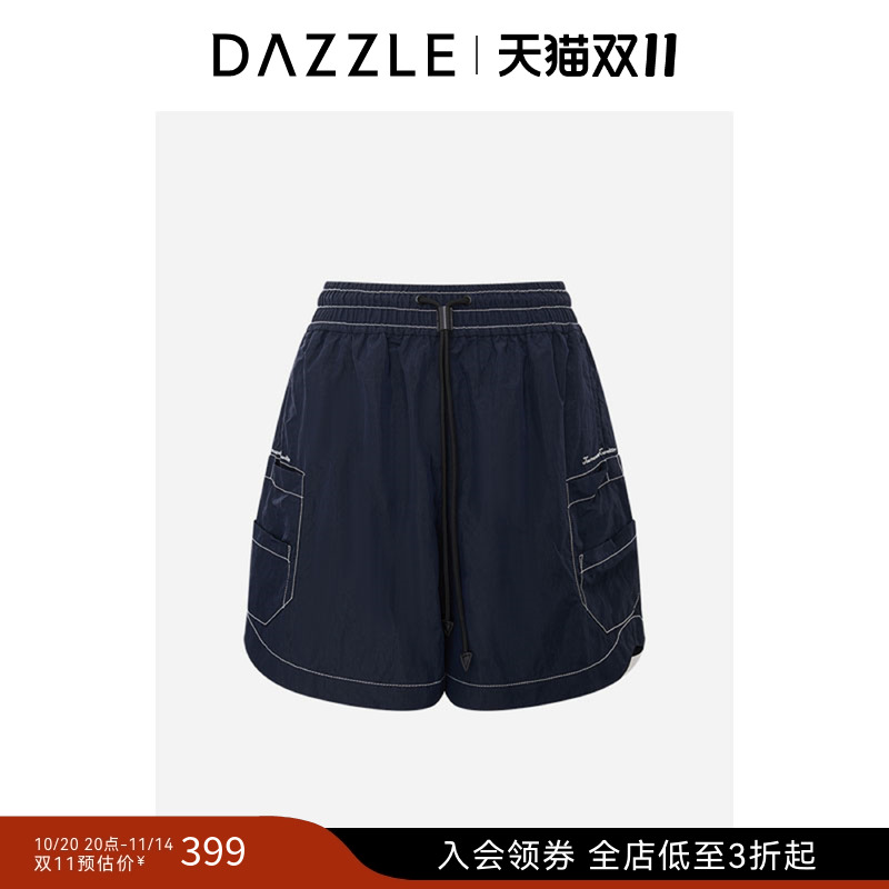 DAZZLE 地素奥莱短裤深蓝色短裤