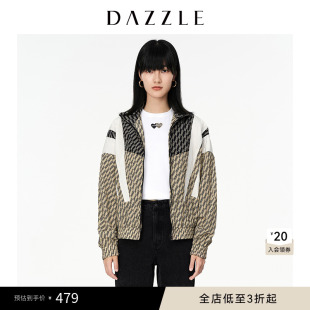 DAZZLE地素奥莱 春夏运动风字母印花休闲夹克外套女
