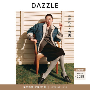 DAZZLE 地素奥莱棉服女2025年冬季全棉纯棉牛仔外套