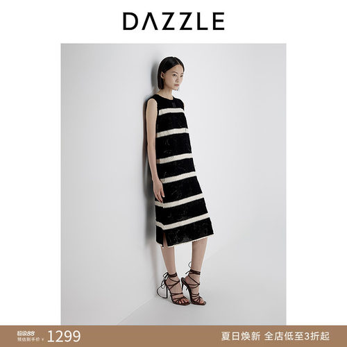 DAZZLE 地素奥莱毛衫连衣裙2025年夏季针织无袖连衣裙
