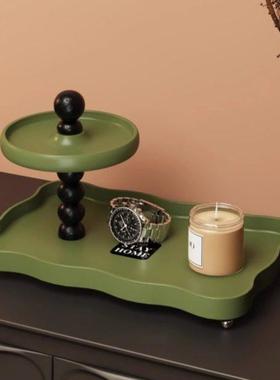 法式复古入户玄关装饰收纳摆件置物架桌面钥匙香薰家居首饰托盘