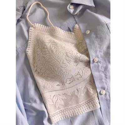 蕾丝V领带胸垫吊带背心女夏季外穿美背文胸一体内衣内搭打底上衣
