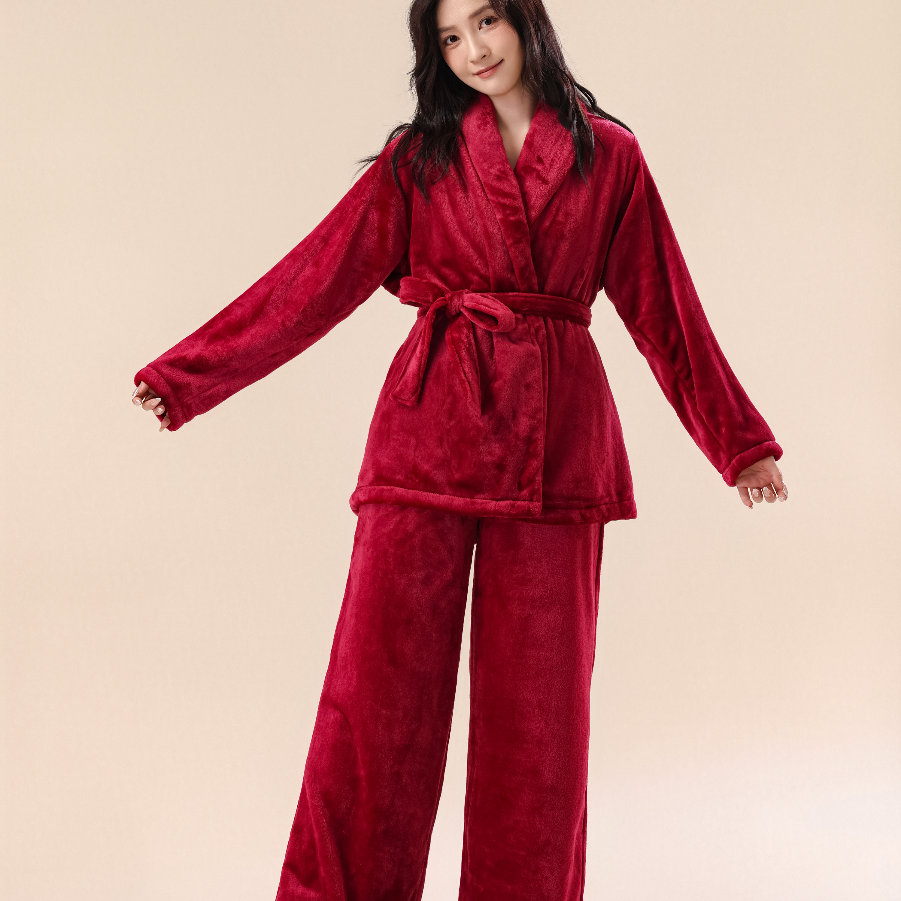 珊瑚绒家居服套装大码