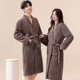 珊瑚绒睡袍加厚秋冬保暖男女士睡衣中长款 浴袍长袍洗澡法兰绒晨袍