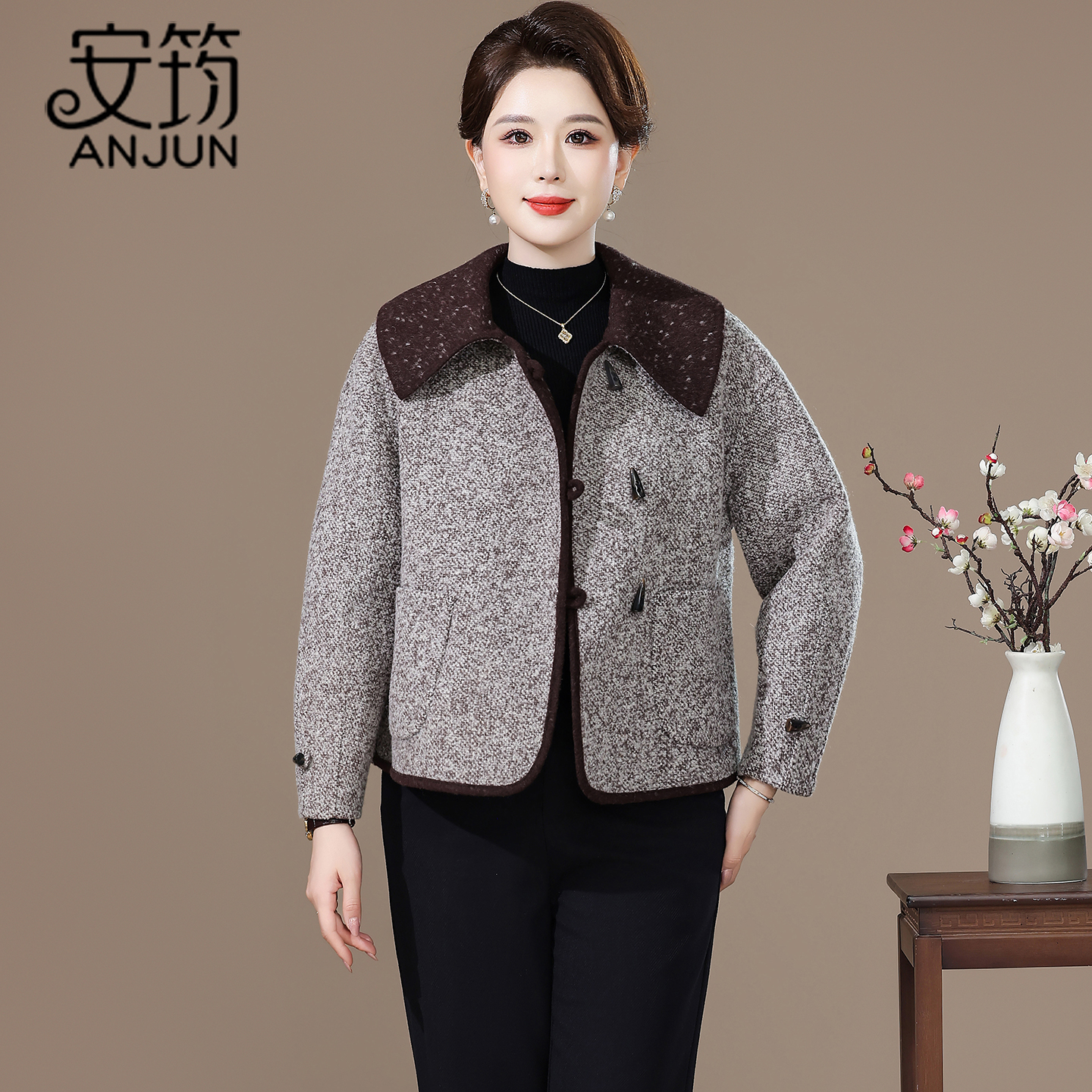 双面呢羊毛大衣女气质短款2025冬新款时尚非羊绒毛呢外套加厚宽松