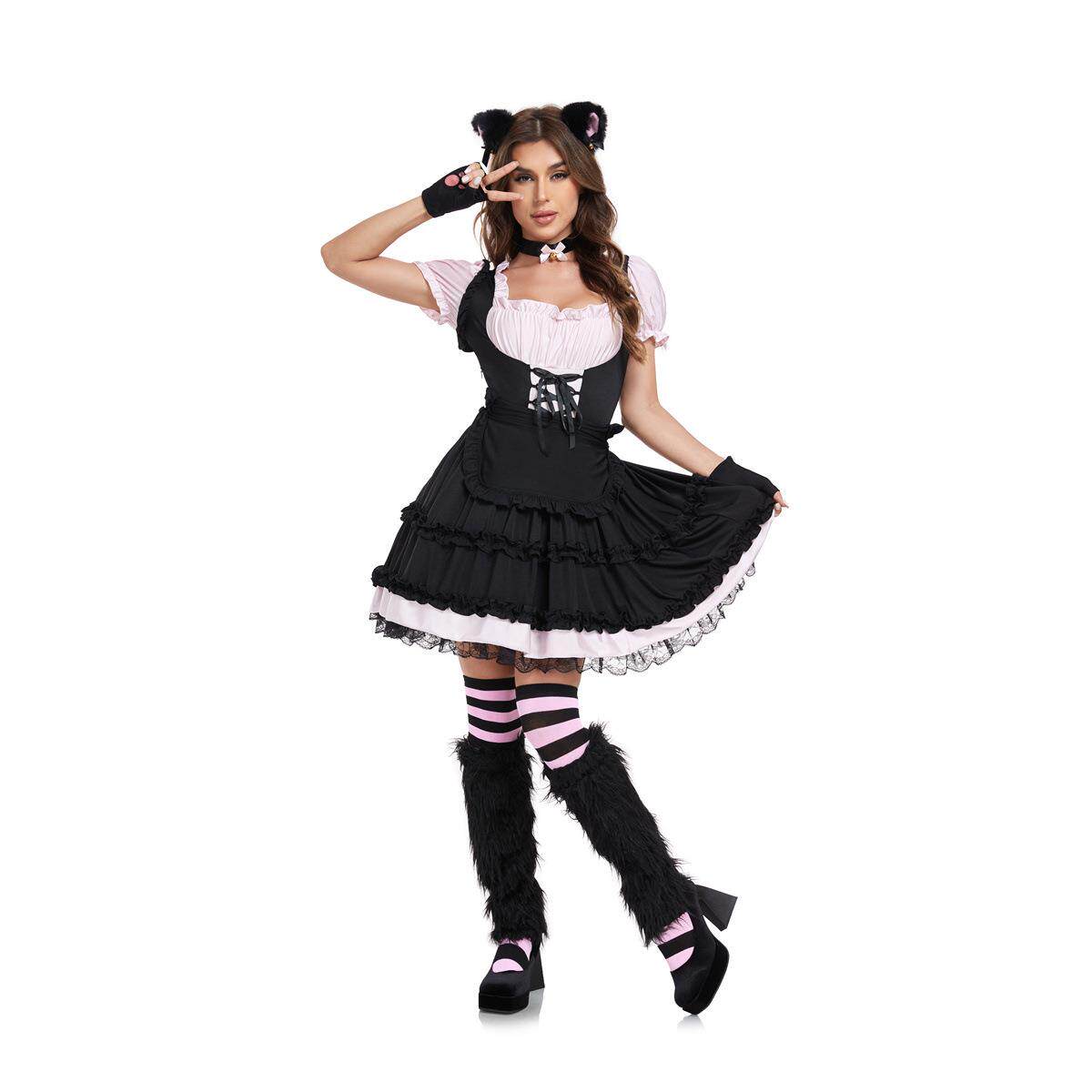 万圣节新款 猫女郎COS服lolita女仆装制服情趣套装 派对装扮服装