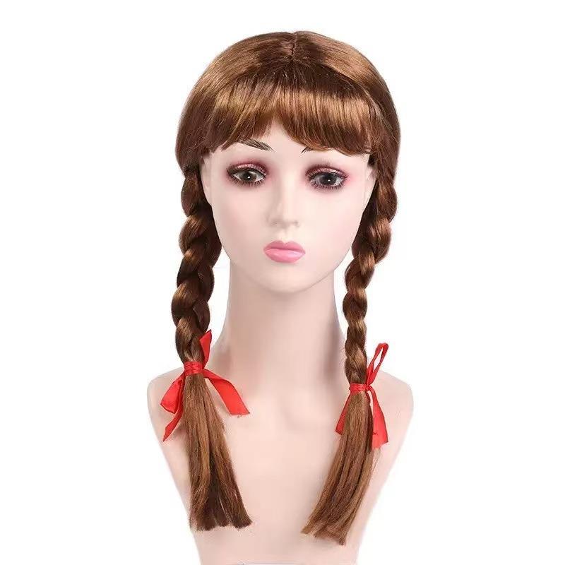 万圣节安娜贝尔cos服装儿童成人cosplay招魂鬼娃娃连衣裙假发套装