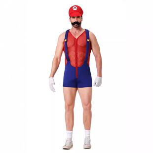 万圣节欧美新款 超级玛丽cosplay马里奥兄弟男款制服装扮演出服饰