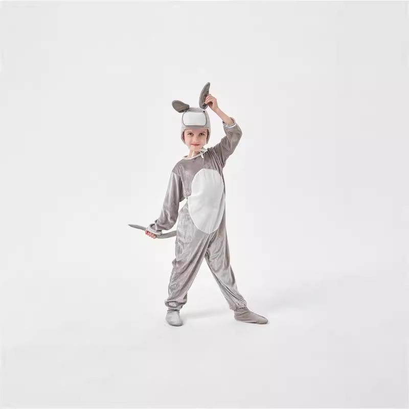 新款卡通动物COS服河马小毛驴连体衣表演服幼儿园儿童动物演出服