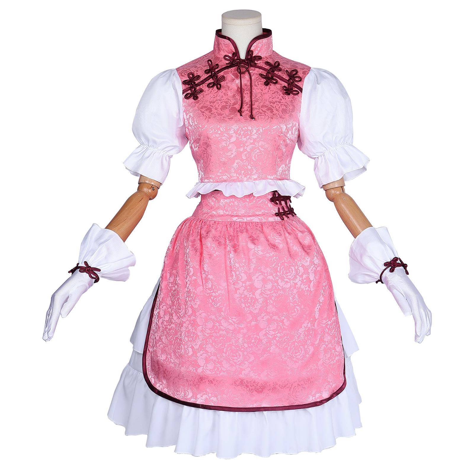 魔法少女小圆cos服鹿目圆提花袍款cosplay动漫服装旗袍洛丽塔小圆