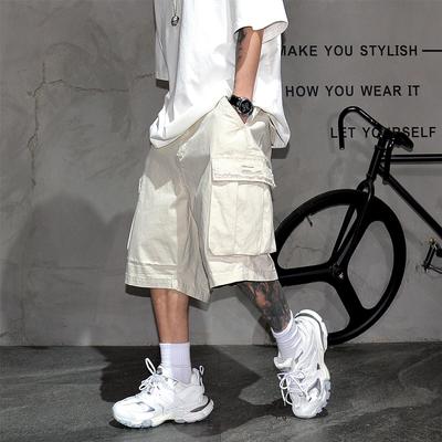 日系覆古宽松大口袋工装休闲短裤男vibe潮牌高街痞帅直筒五分裤夏