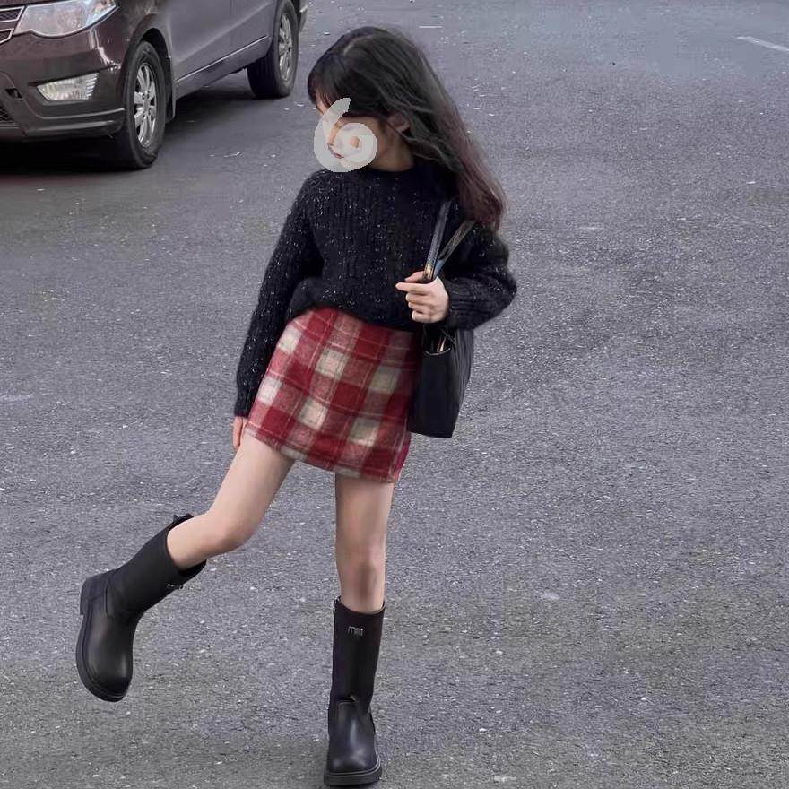 童装2025春秋冬新款儿童红色格子毛呢加绒半身裙女童学院风呢子裙,童装/婴儿装/亲子装,半身裙,淘宝优惠券,粉丝福利购,淘宝优惠卷