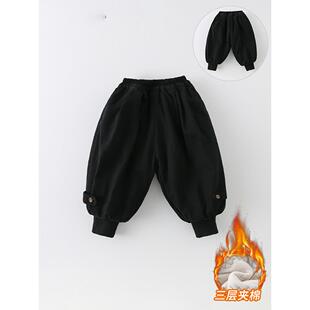 男童裤子冬季2025新款儿童夹棉加厚冬款棉裤宝宝加绒休闲裤AK1008