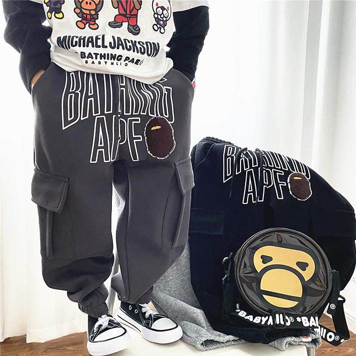 男童春秋裤子2025新款儿童潮牌纯棉工装裤运动裤中大童冬加绒长裤