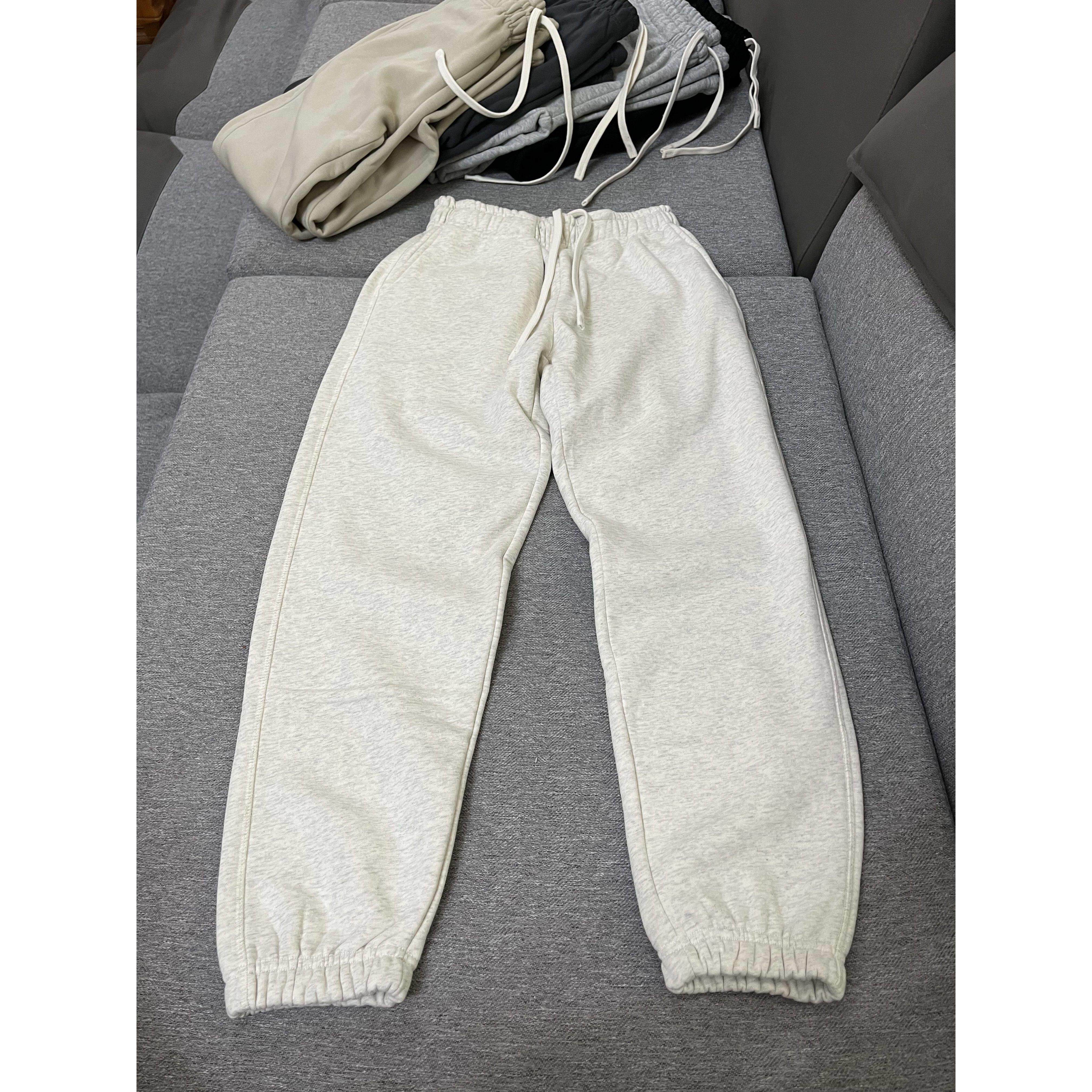 美式重磅卫裤男加绒加厚情侣宽松直筒冬束脚休闲男女长裤运动裤潮