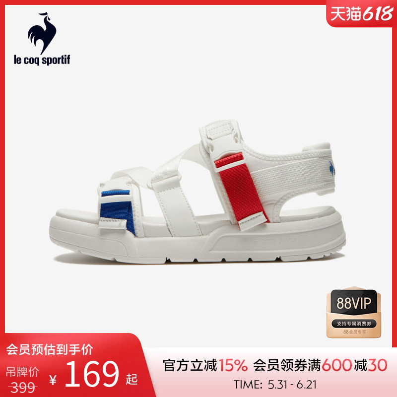 乐卡克法国公鸡夏季男女款休闲运动舒适百搭时尚潮流搭扣凉鞋
