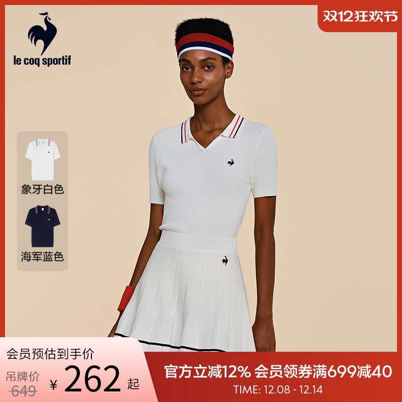 女款针织短袖运动polo