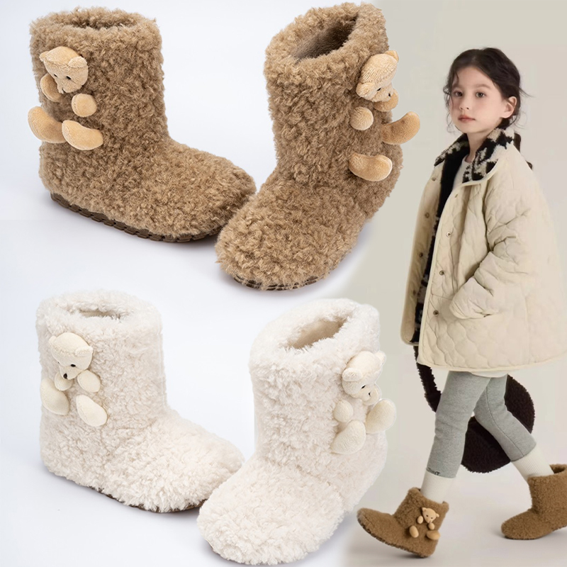 儿童棉靴冬季软底加绒短靴