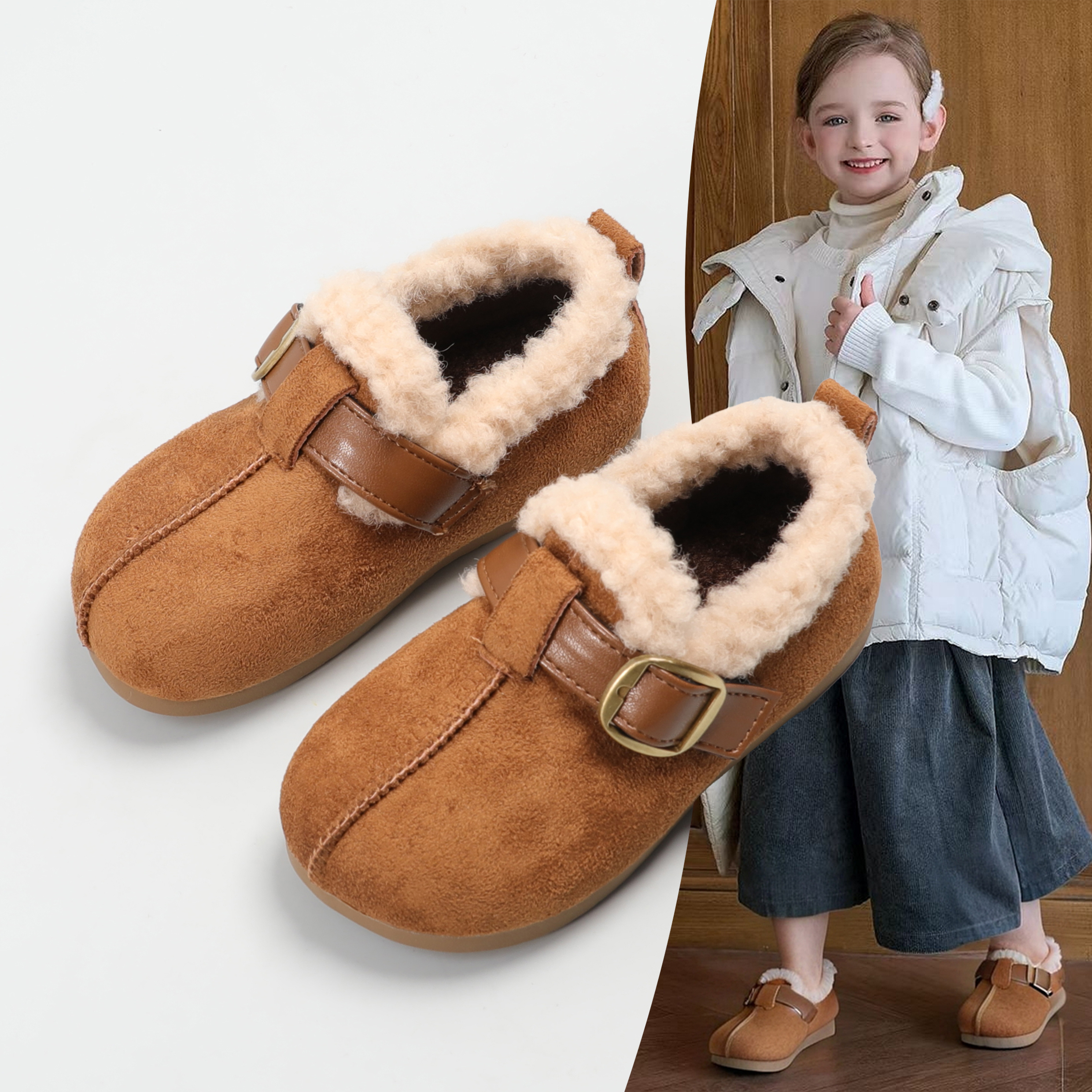 女童二棉鞋冬季加绒保暖棉鞋