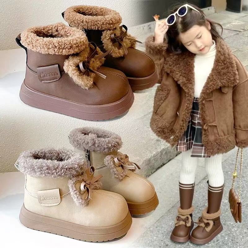 儿童加绒棉靴冬季防滑雪地靴